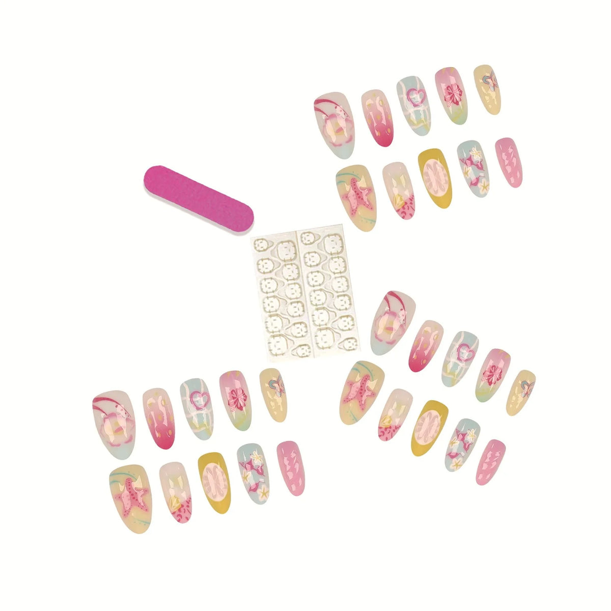 Nail Tips Set 30 Pieces Jelly Glue & File