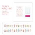 Nail Tips Set 30 Unique Designs Glue & File