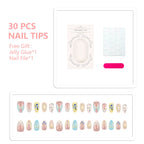 Nail Tips Set 30 Unique Designs Glue & File