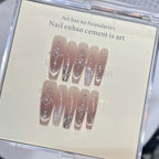 Nail Tips Set Floral Designs & Shimmer Accents Reusable