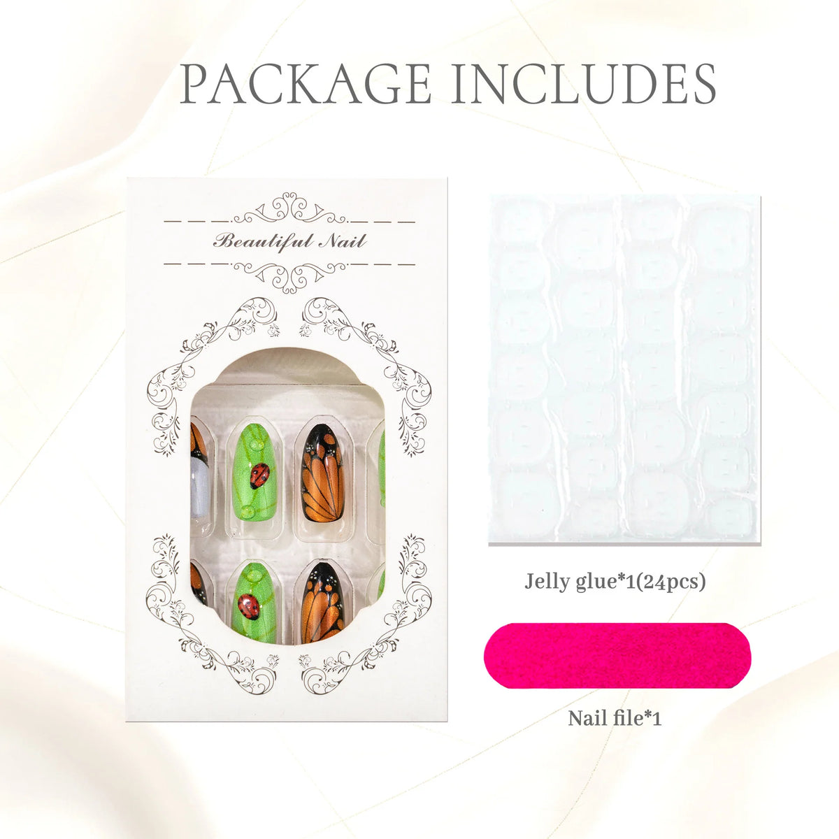 Nail Wraps Butterfly & Floral Peel-And-Stick Long-Lasting