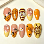 Nail Wraps Hand Drawn Designs With Glue & File