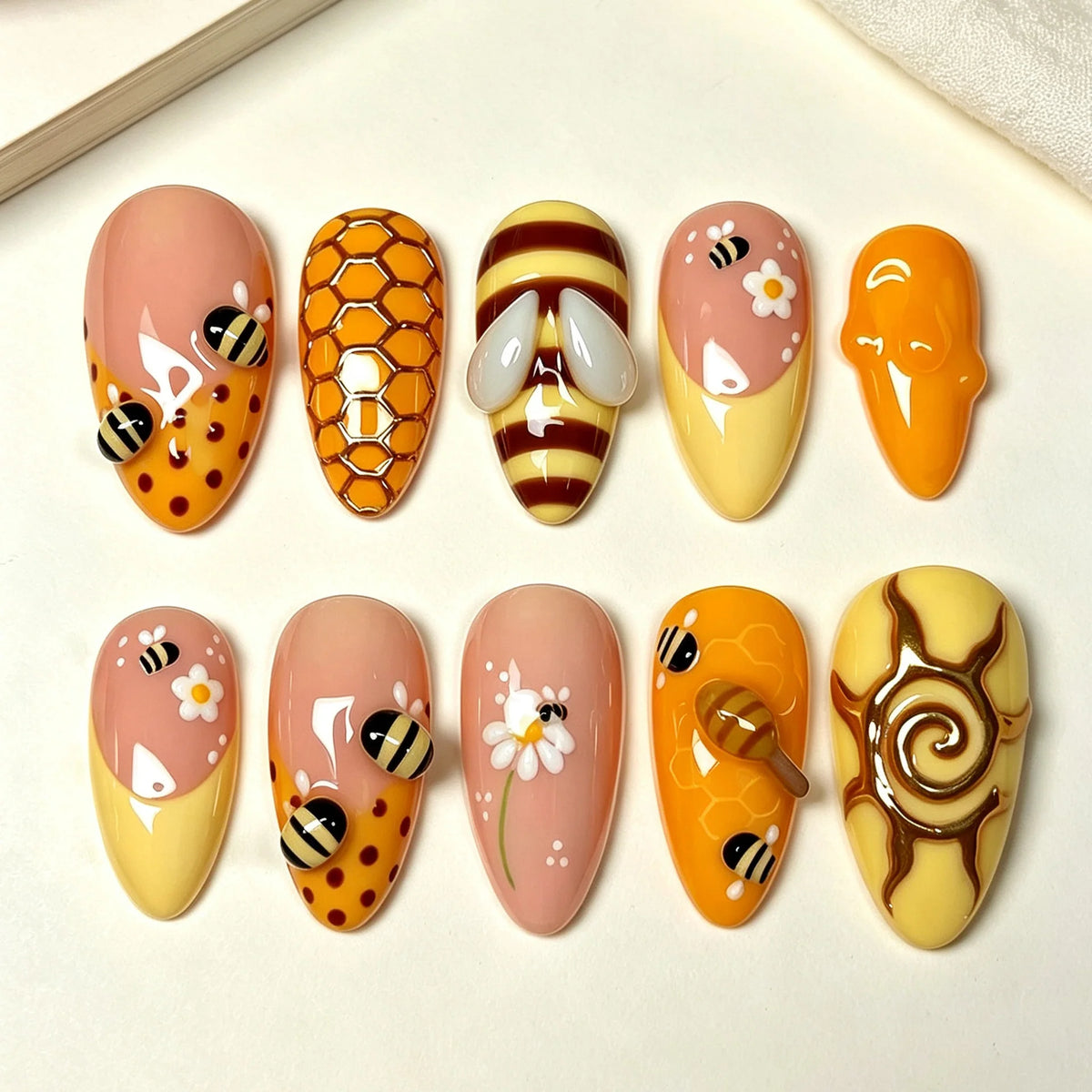 Nail Wraps Hand Drawn Designs With Glue & File