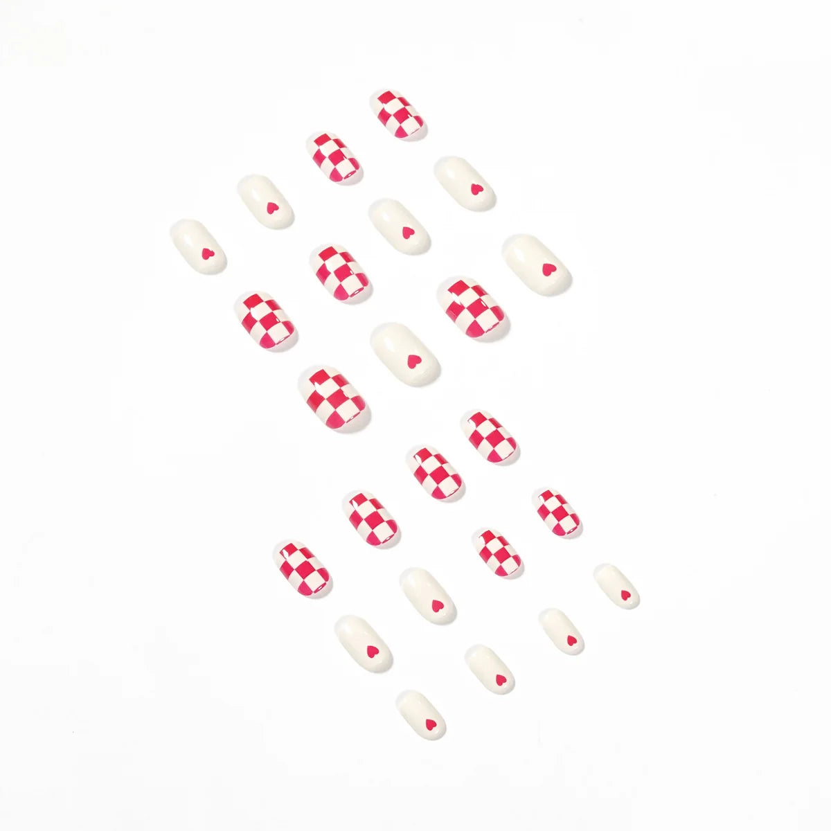 Nail Wraps Heart & Checkered Peel-And-Stick Chip-Resistant