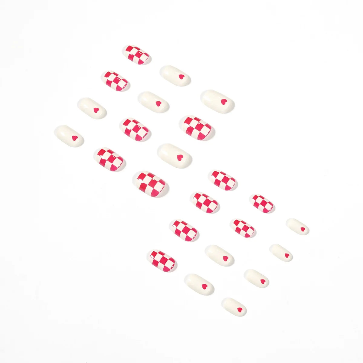Nail Wraps Heart & Checkered Peel-And-Stick Chip-Resistant