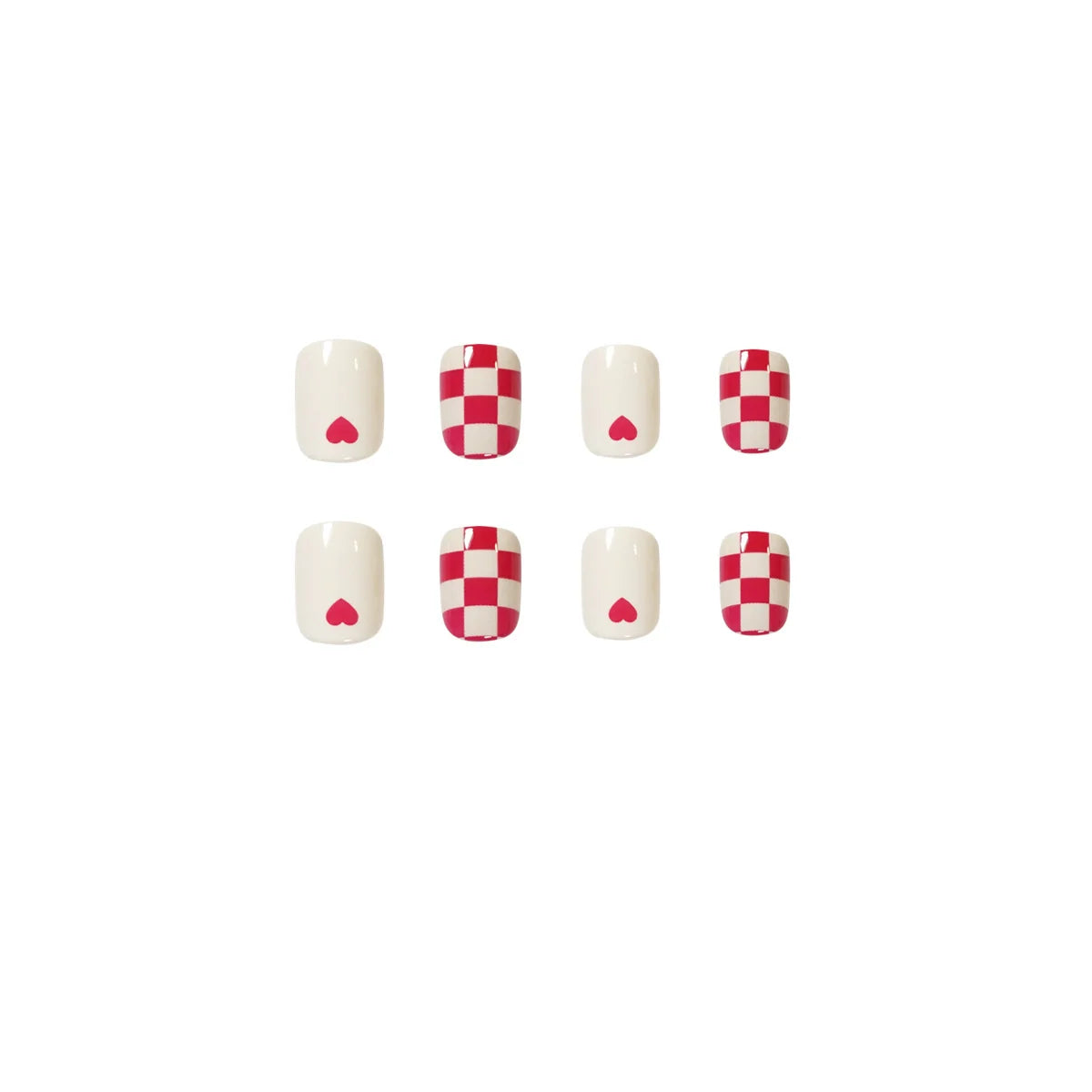 Nail Wraps Heart & Checkered Peel-And-Stick Chip-Resistant