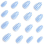 Nail Wraps Maritime Blue Stripes High-Gloss & Long-Lasting