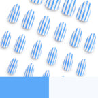 Nail Wraps Maritime Blue Stripes High-Gloss & Long-Lasting