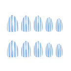 Nail Wraps Maritime Blue Stripes High-Gloss & Long-Lasting