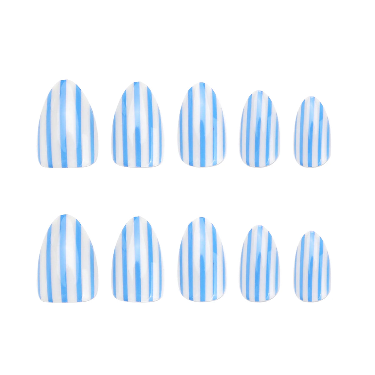 Nail Wraps Maritime Blue Stripes High-Gloss & Long-Lasting