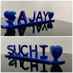 Nameplate Personalized Two-Name Script & Hearts