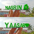 Nameplate Personalized Two-Name Script & Hearts