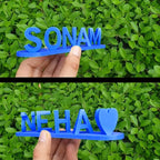Nameplate Personalized Two-Name Script & Hearts