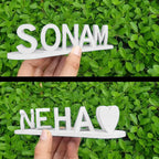 Nameplate Personalized Two-Name Script & Hearts