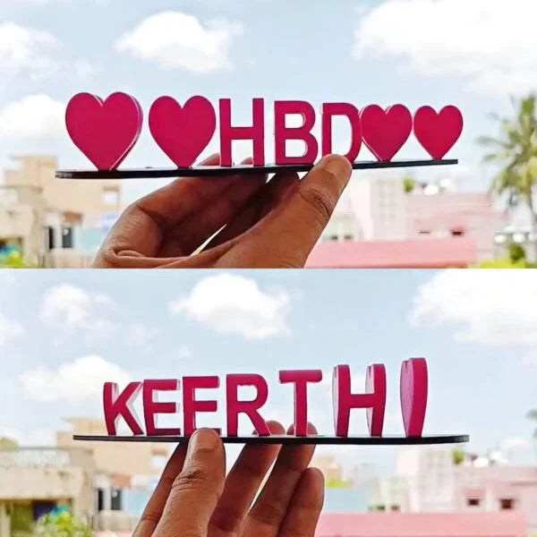 Nameplate Personalized Two-Name Script & Hearts