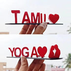 Nameplate Personalized Two-Name Script & Hearts