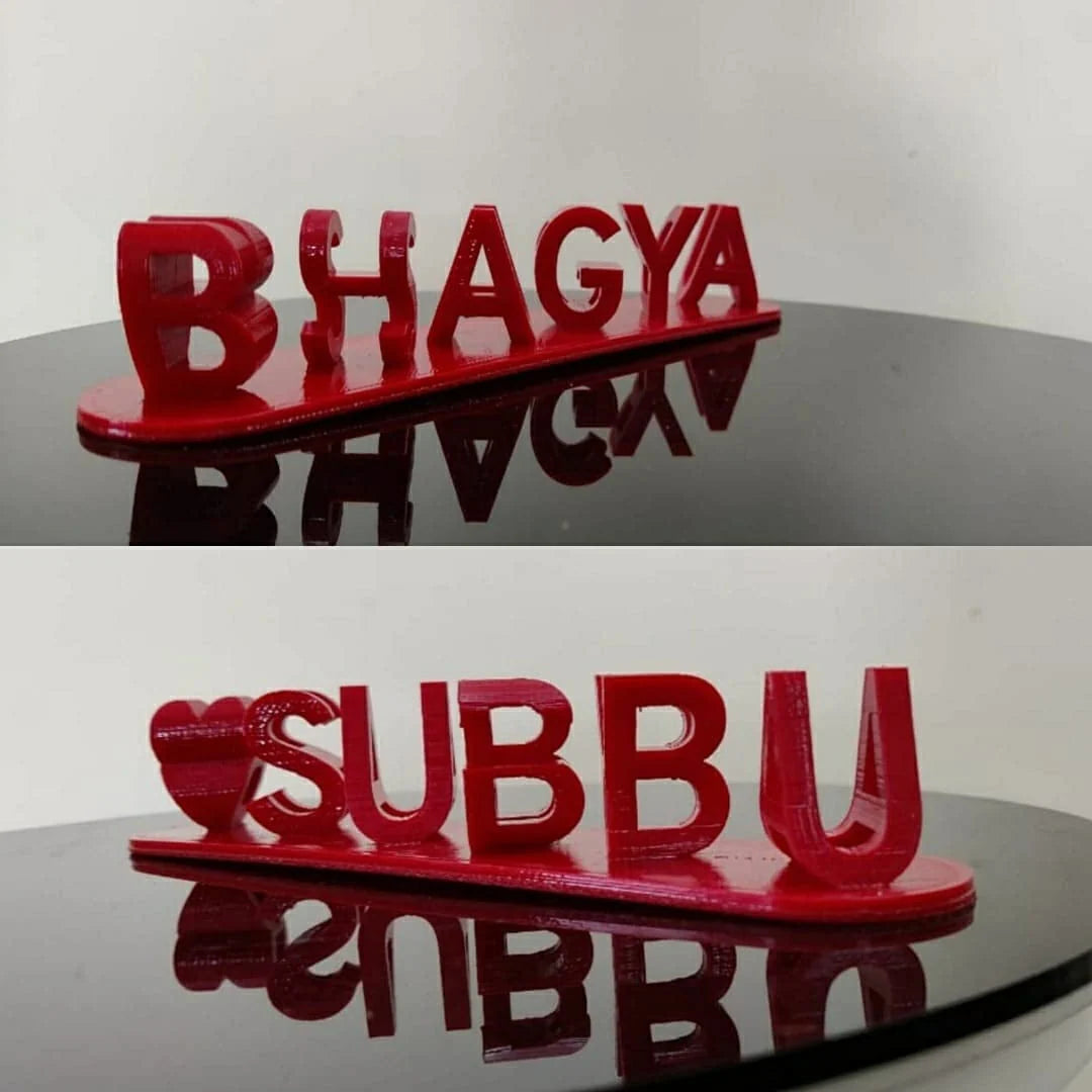 Nameplate Personalized Two-Name Script & Hearts