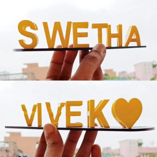 Nameplate Personalized Two-Name Script & Hearts