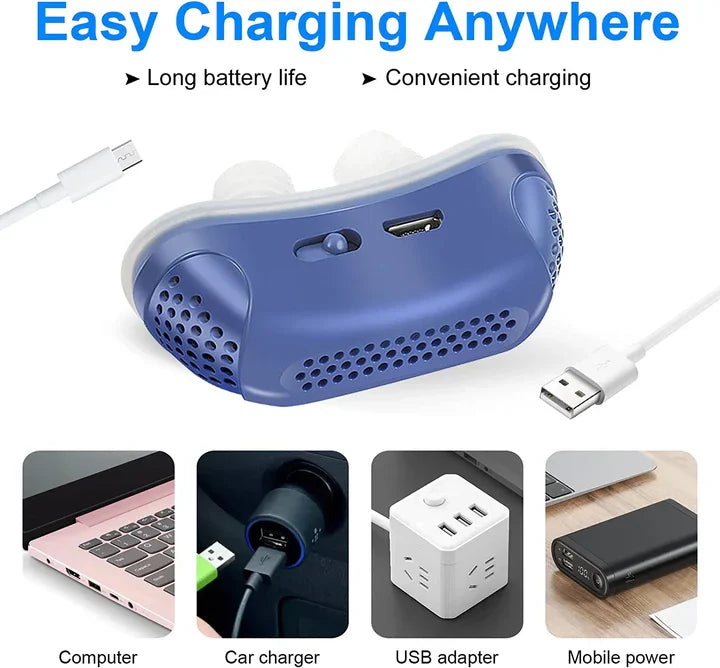 Nasal Breathing Device Mask-Free Whisper-Quiet USB Rechargeable