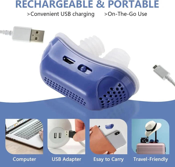 Nasal Ventilator Whisper-Quiet USB Rechargeable Soft Silicone Tips