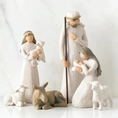 Nativity Set Handcrafted Reclaimed Wood Mantel Ready