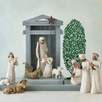Nativity Set Handmade Barn Wood Holy Family & Animals