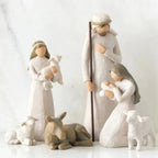 Nativity Set Handmade Barn Wood Holy Family & Animals