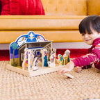 Nativity Set Solid Wood 11 Piece Tool-Free Stable