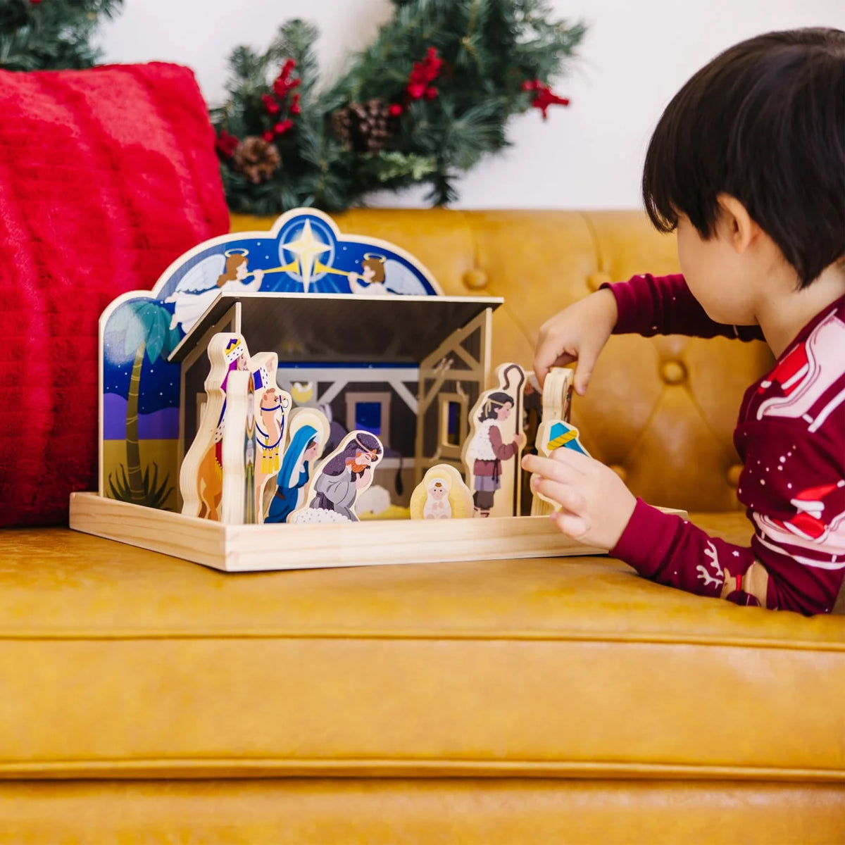 Nativity Set Solid Wood 11 Piece Tool-Free Stable