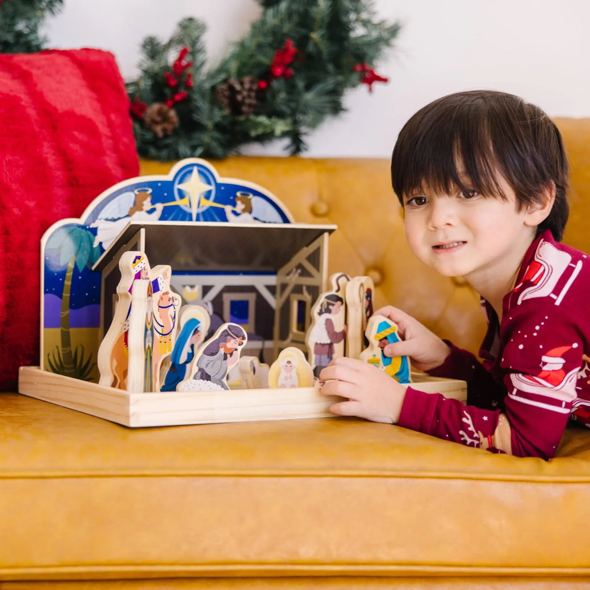 Nativity Set Solid Wood 11 Piece Tool-Free Stable