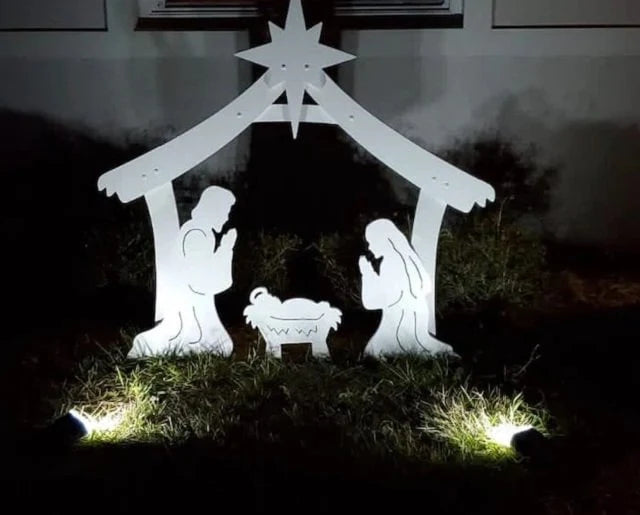 Nativity Set Weatherproof PVC 4-Piece