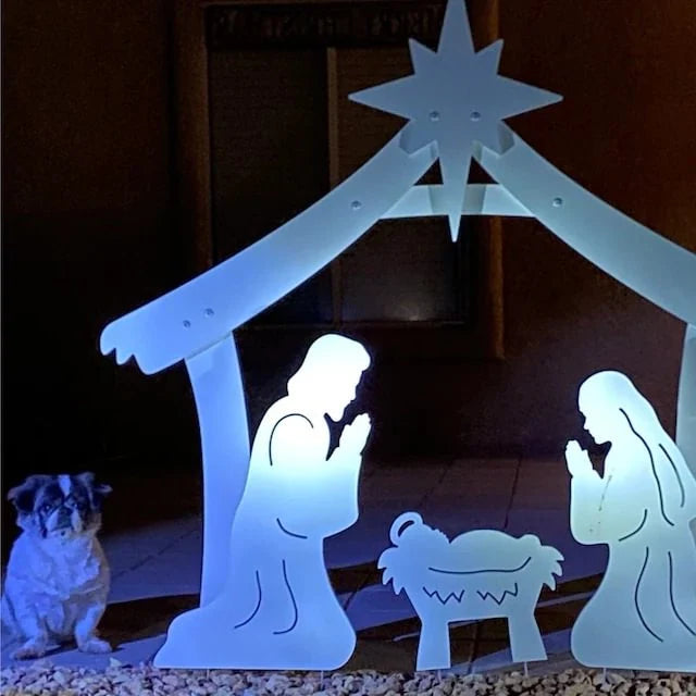 Nativity Set Weatherproof PVC 4-Piece