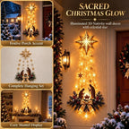 Nativity Wall Decor Holy Family Silhouette Warm LED Lights