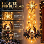 Nativity Wall Decor Holy Family Silhouette Warm LED Lights