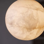 Natural Alabaster Globe Integrated LED Pendant Light (Adjustable Height)