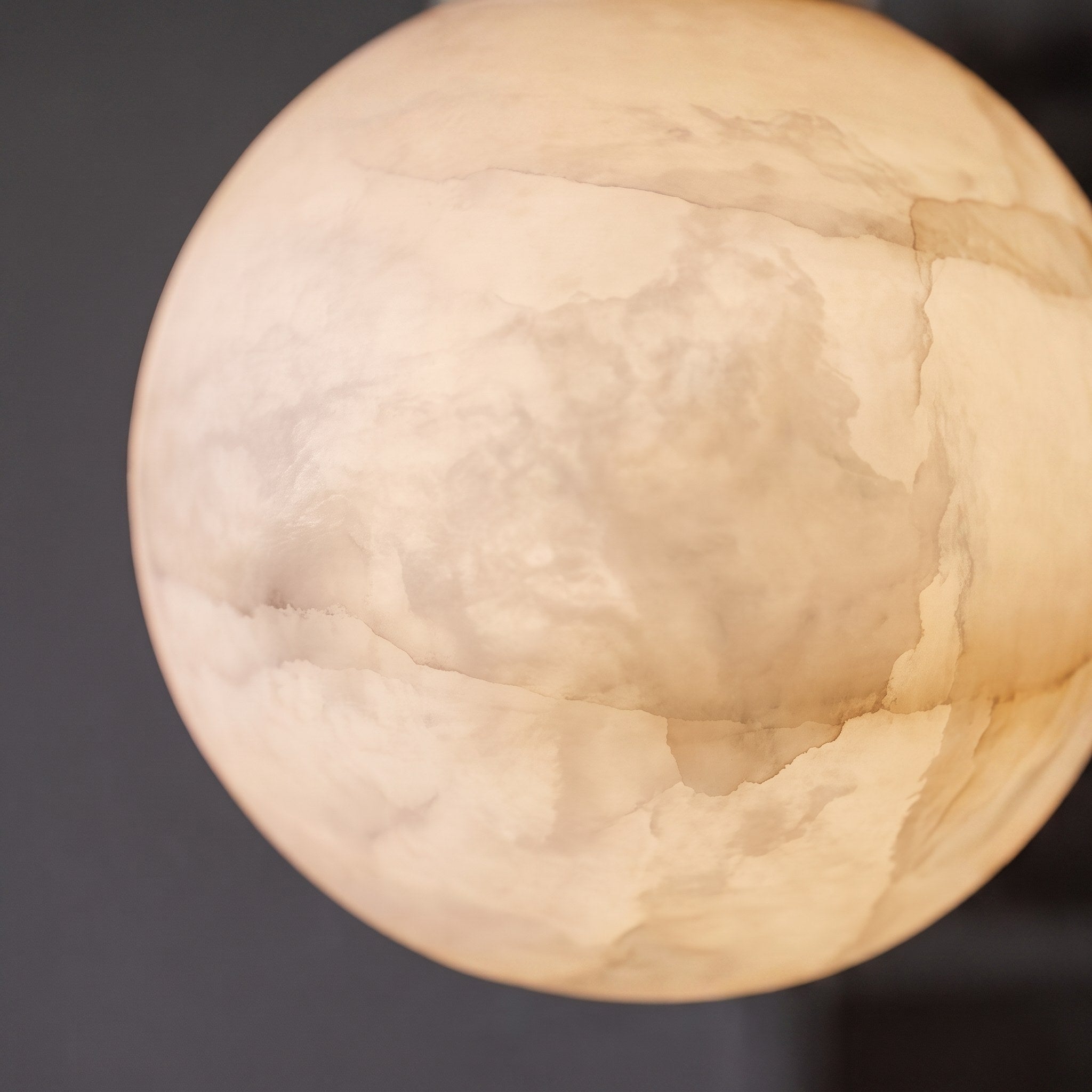 Natural Alabaster Globe Integrated LED Pendant Light (Adjustable Height)