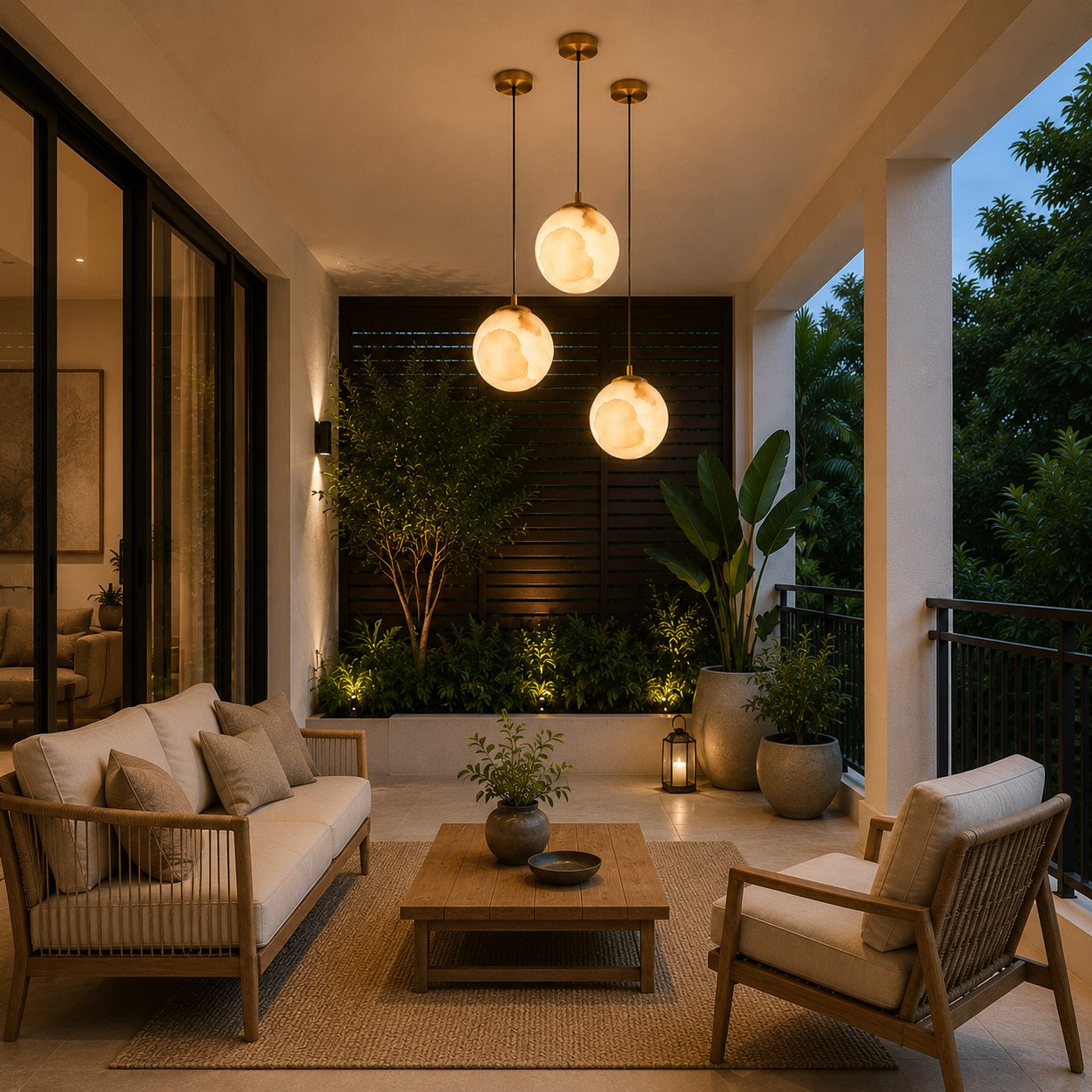 Natural Alabaster Globe Integrated LED Pendant Light (Adjustable Height)