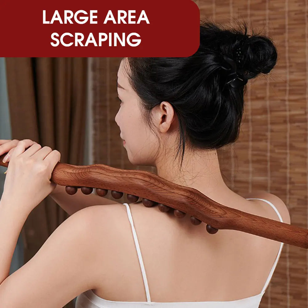 Natural Beechwood 21-Bead Back Massager