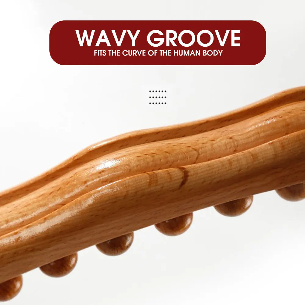 Natural Beechwood 21-Bead Back Massager