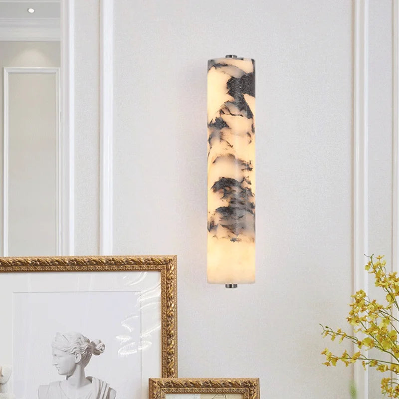 Natural Black Marble Dimmable LED Wall Sconce (Hardwired)