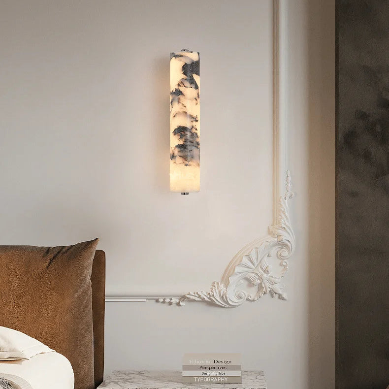 Natural Black Marble Dimmable LED Wall Sconce (Hardwired)