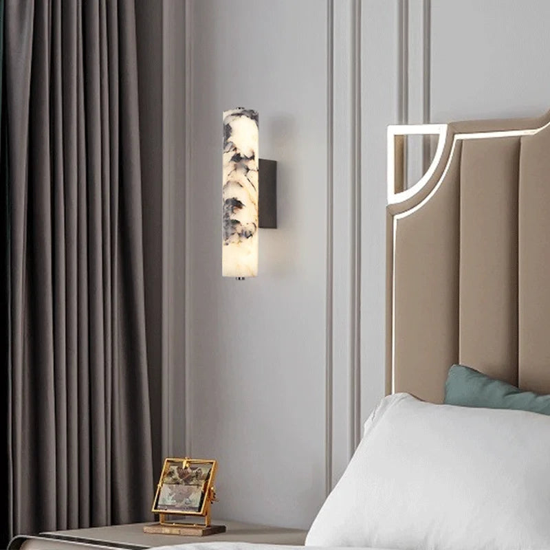 Natural Black Marble Dimmable LED Wall Sconce (Hardwired)