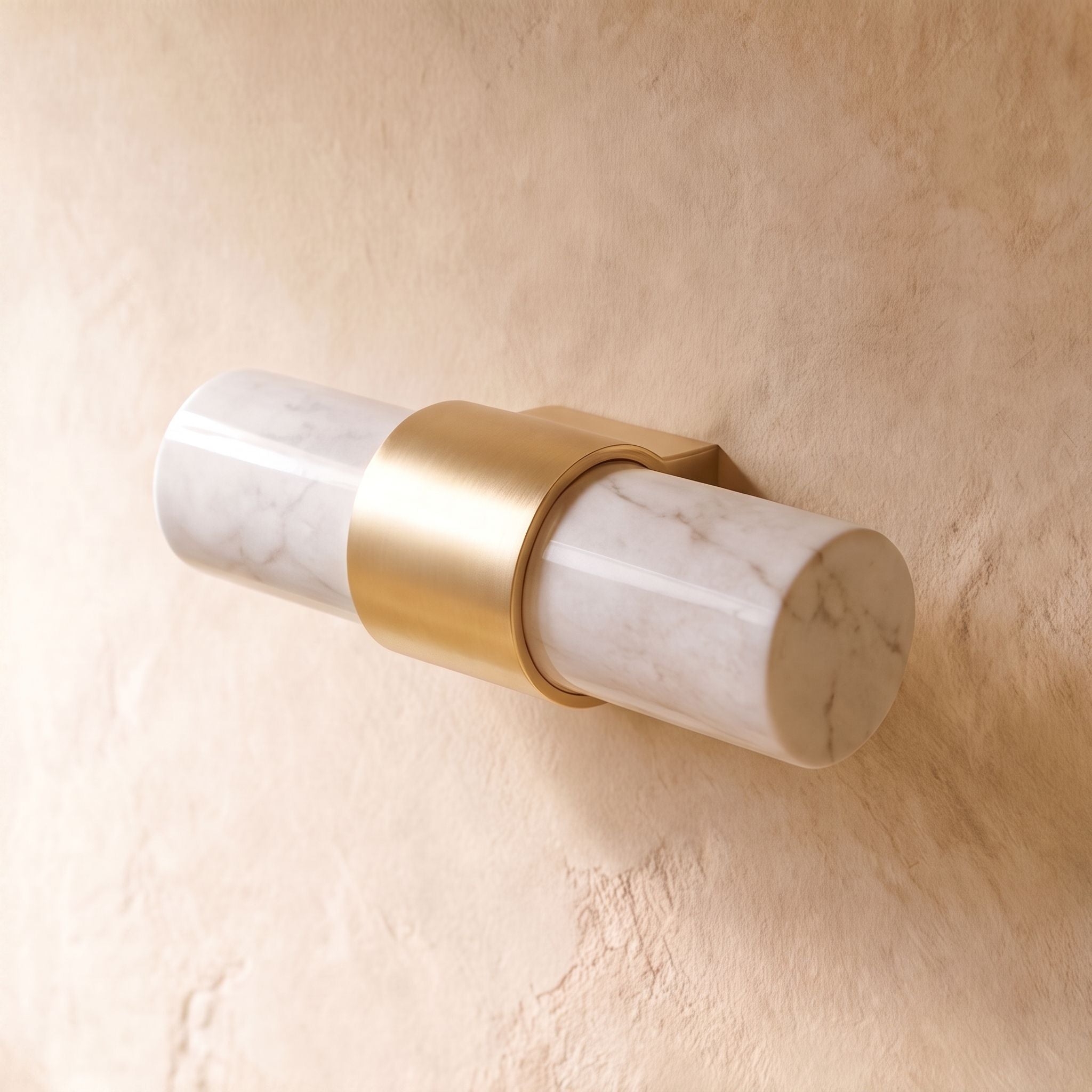 Natural Marble & Brass Cabinet Knob & Pull Set