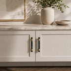 Natural Marble & Brass Cabinet Knob & Pull Set