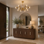 Natural Marble & Brass Cabinet Knob & Pull Set