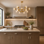 Natural Marble & Brass Cabinet Knob & Pull Set