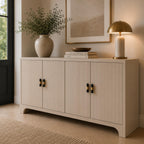 Natural Marble & Brass Cabinet Knob & Pull Set