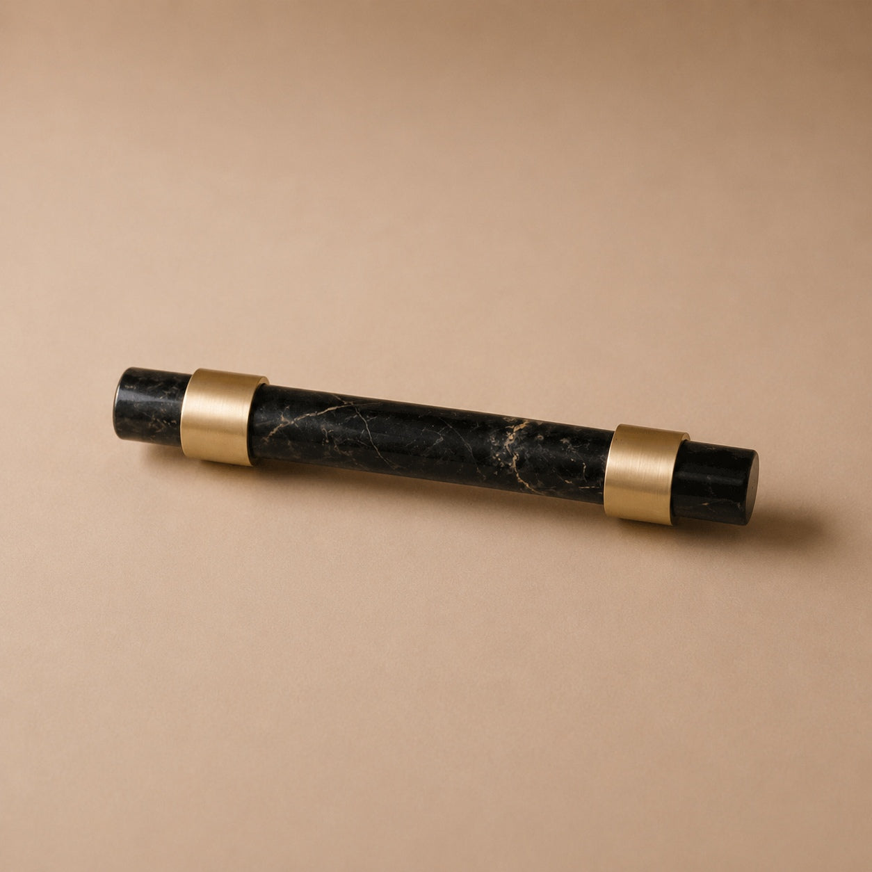 Natural Marble & Brass Cabinet Knob & Pull Set