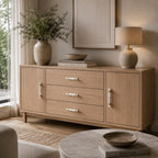 Natural Marble & Brass Cabinet Knob & Pull Set