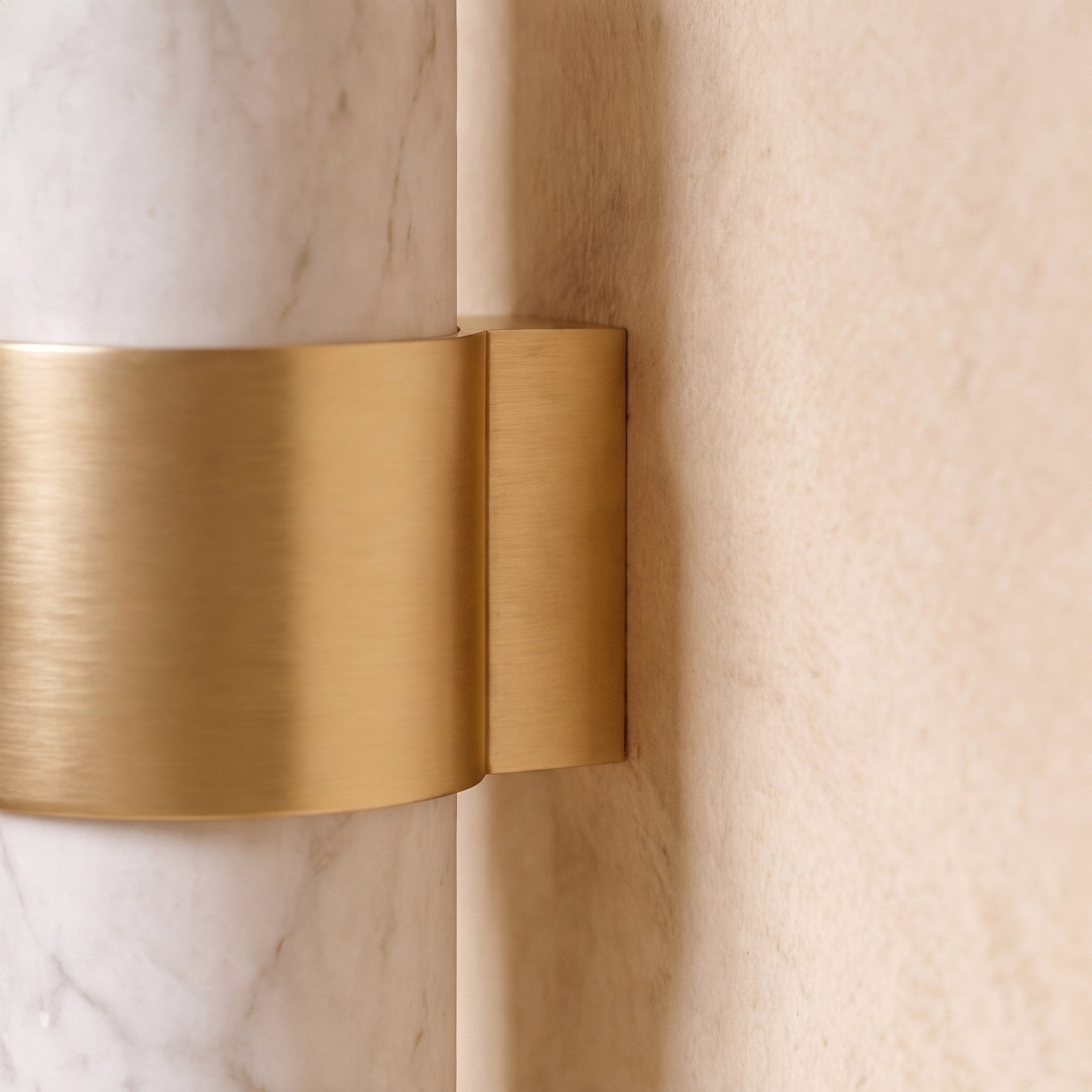 Natural Marble & Brass Cabinet Knob & Pull Set